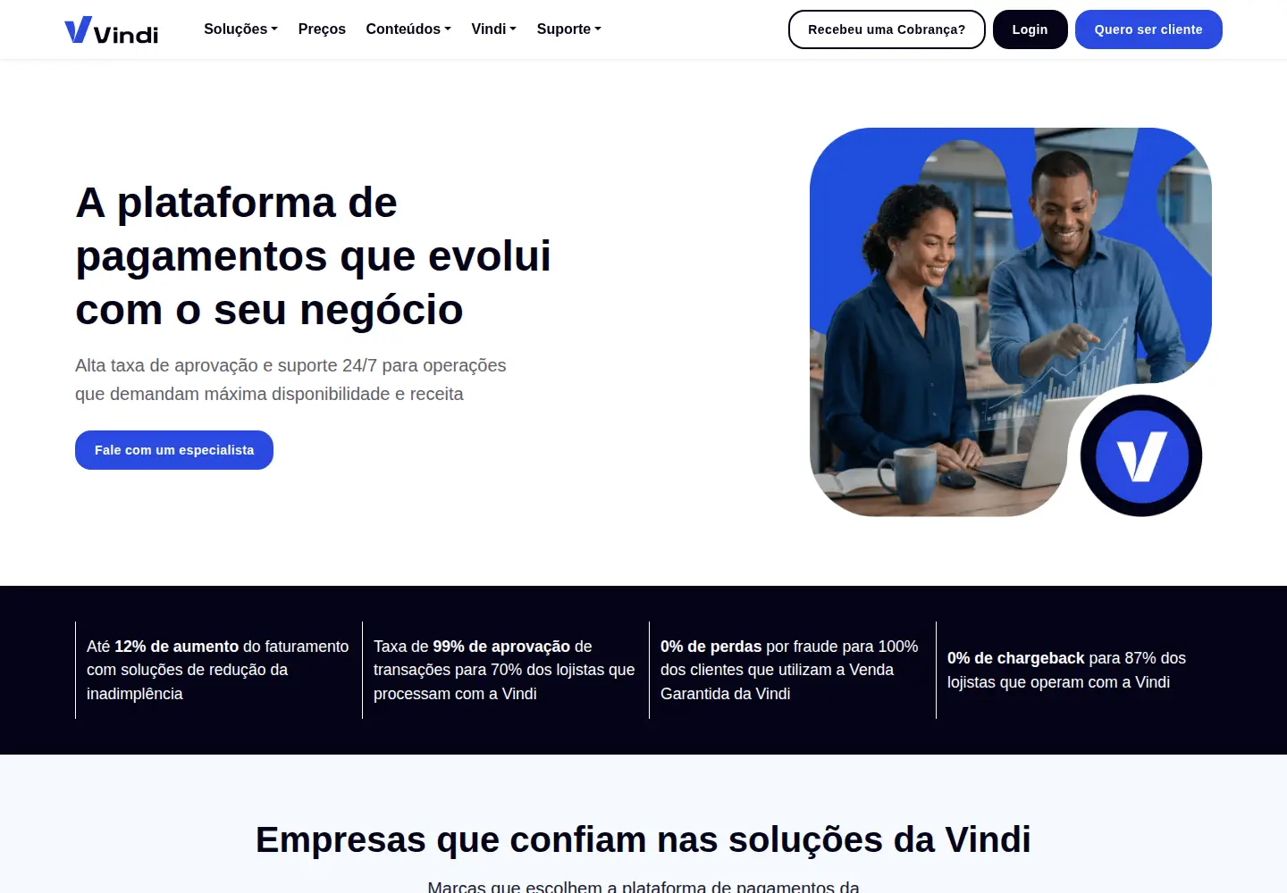 Screenshot of vindi.com.br
