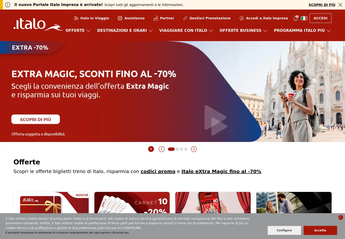 Screenshot of italotreno.it