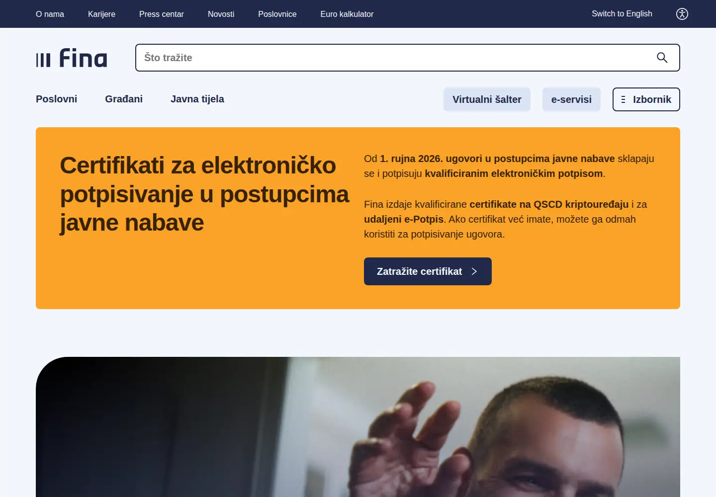Screenshot of fina.hr