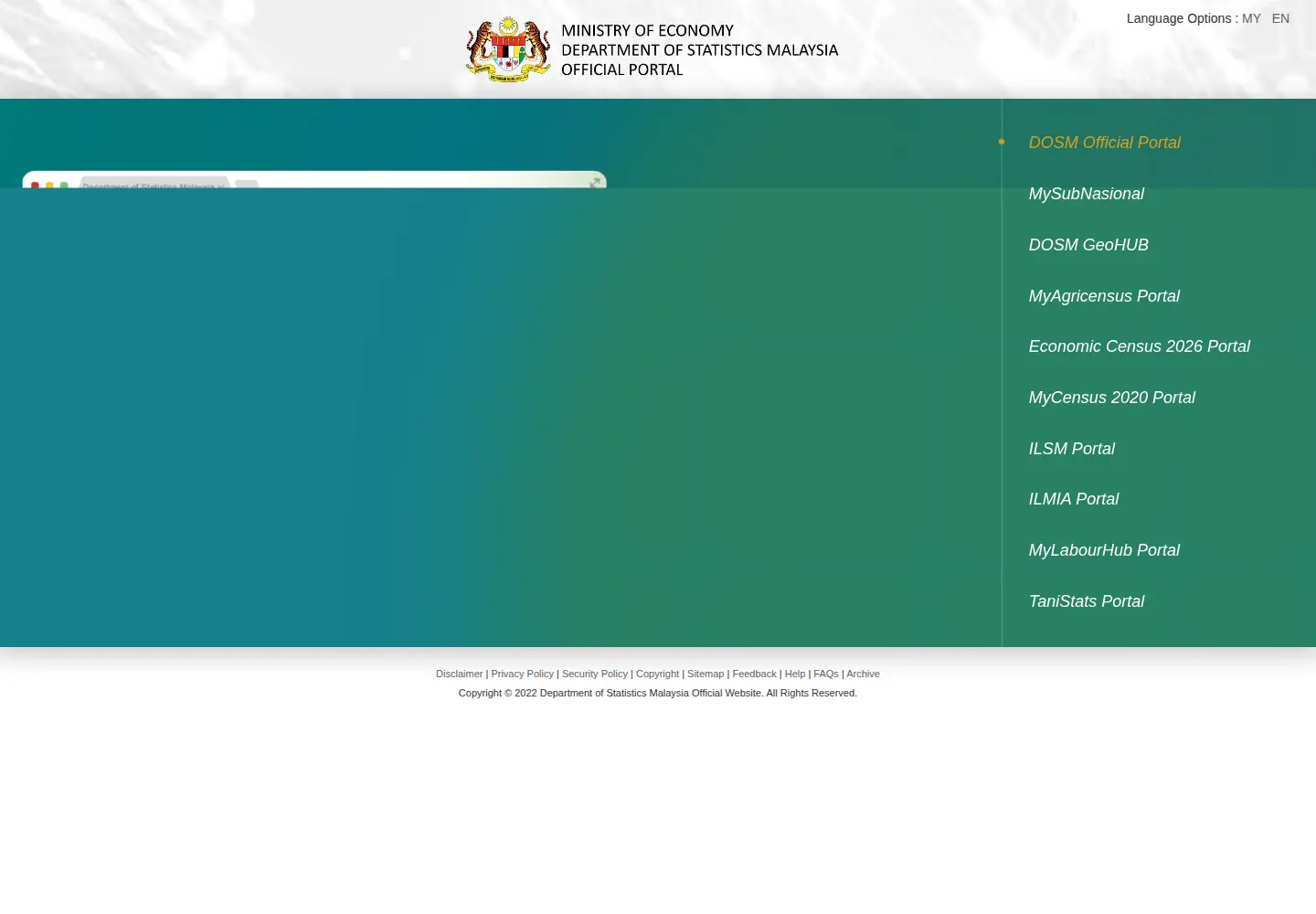 Screenshot of dosm.gov.my