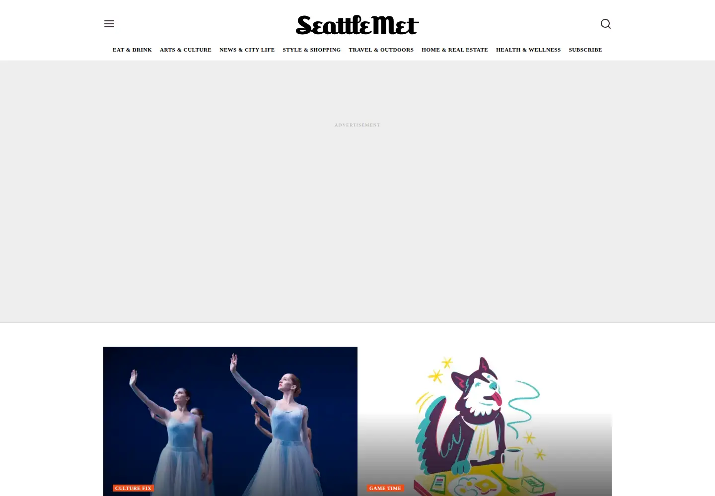 Captured homepage of seattlemet.com in the current scan