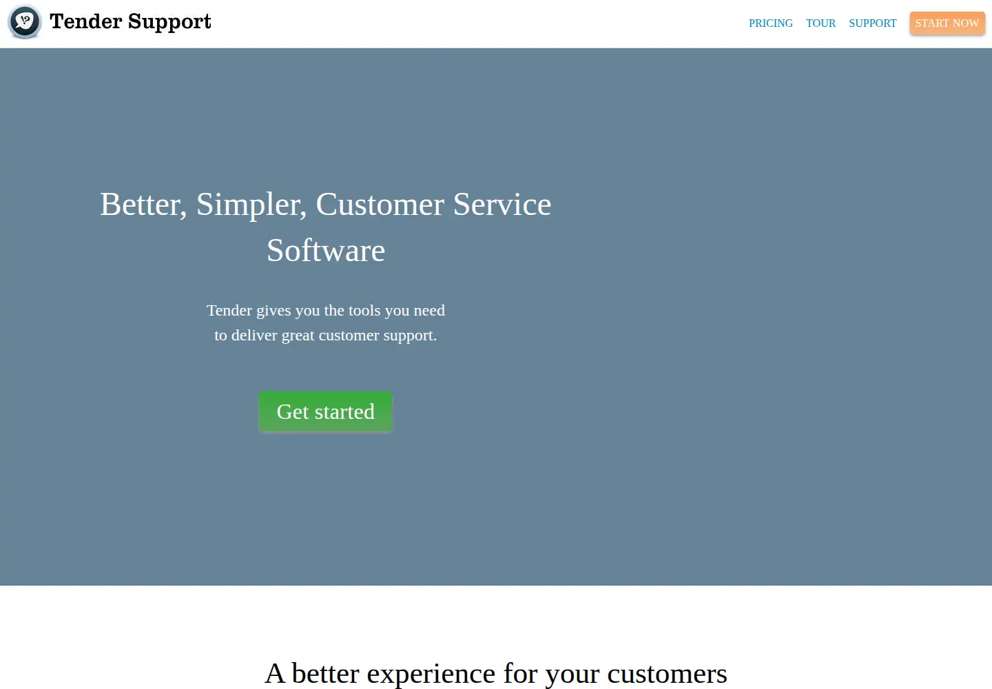 Screenshot of tenderapp.com