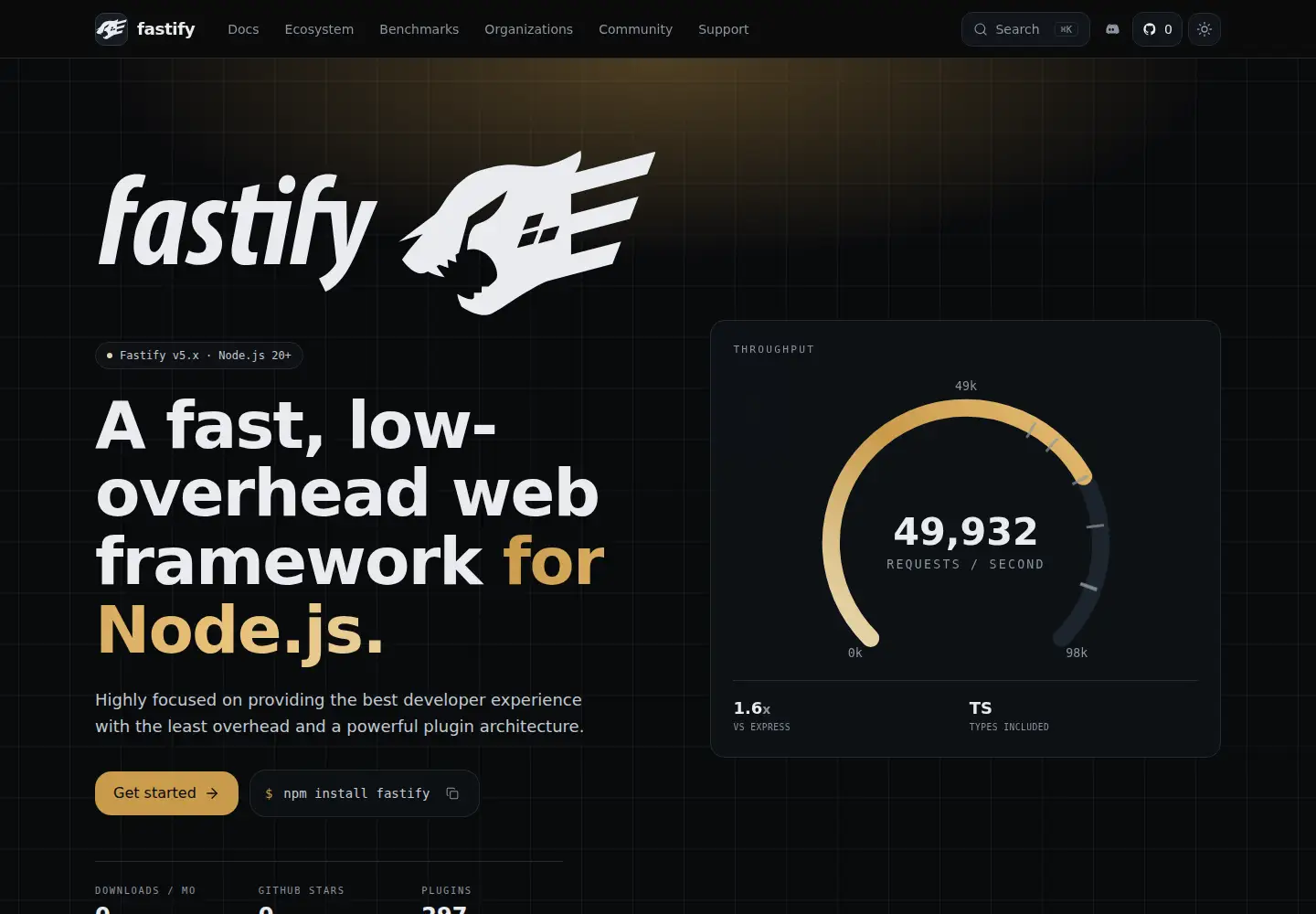 Screenshot of fastify.dev