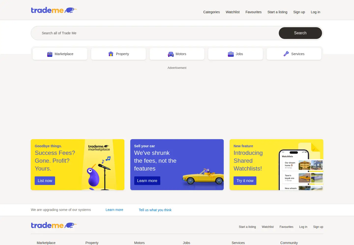 Screenshot of trademe.co.nz