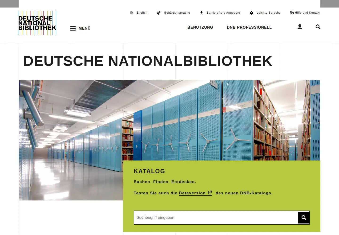 Screenshot of dnb.de