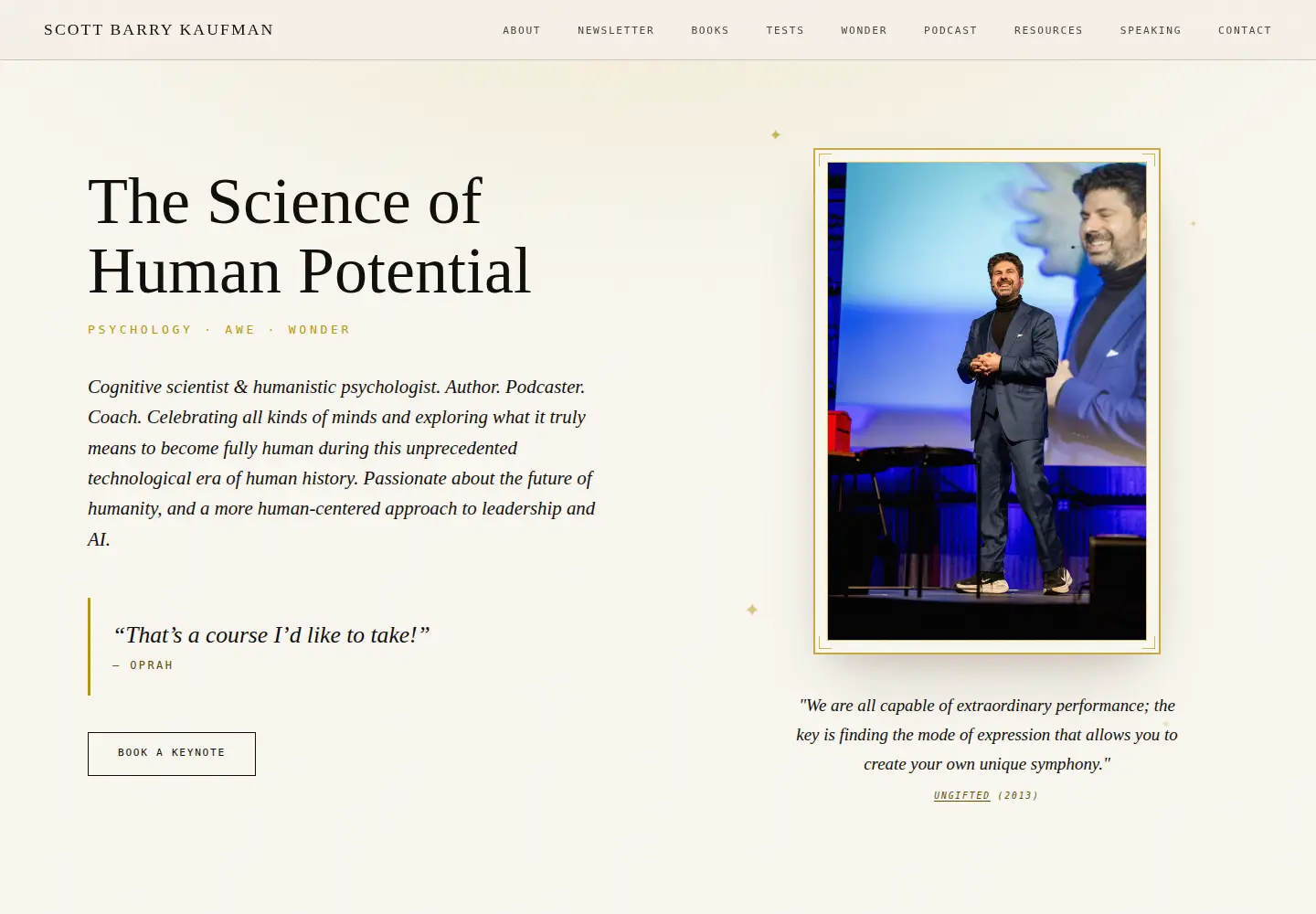 Screenshot of scottbarrykaufman.com