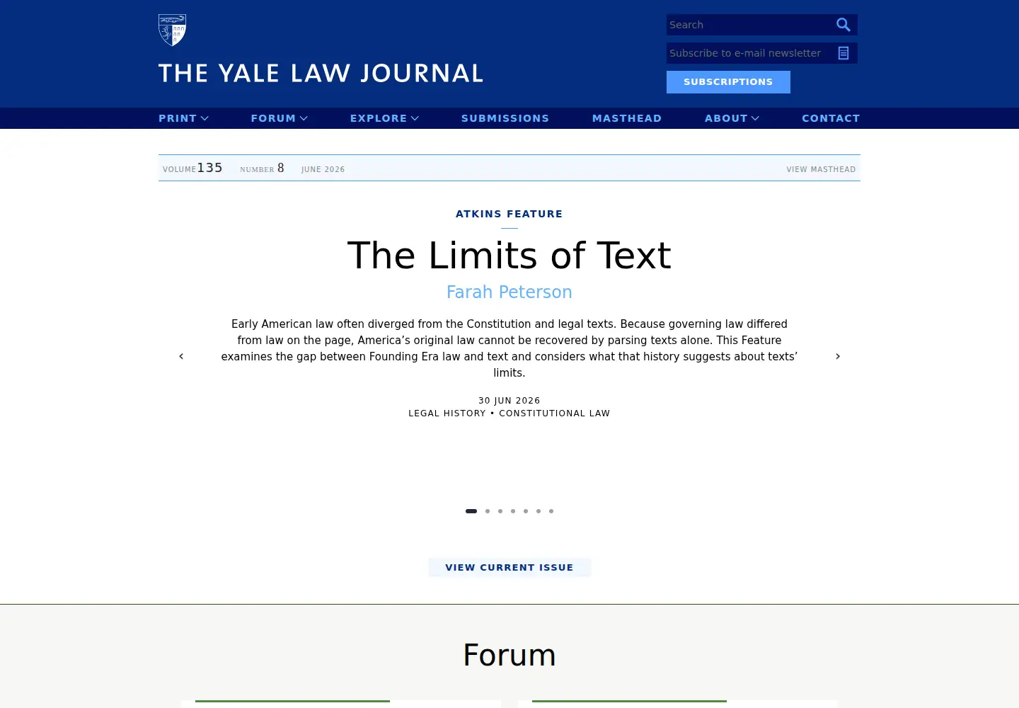 Screenshot of yalelawjournal.org