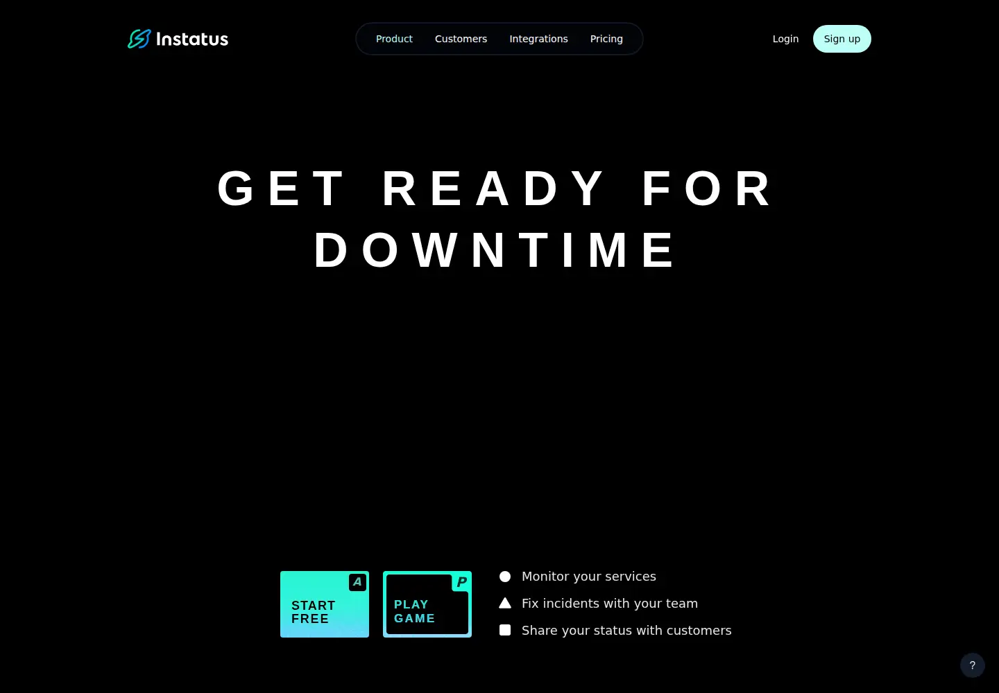 Screenshot of instatus.com