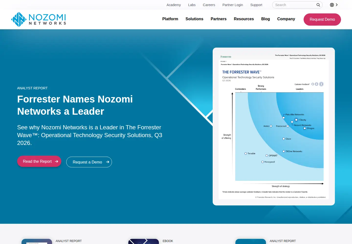 Screenshot of nozominetworks.com