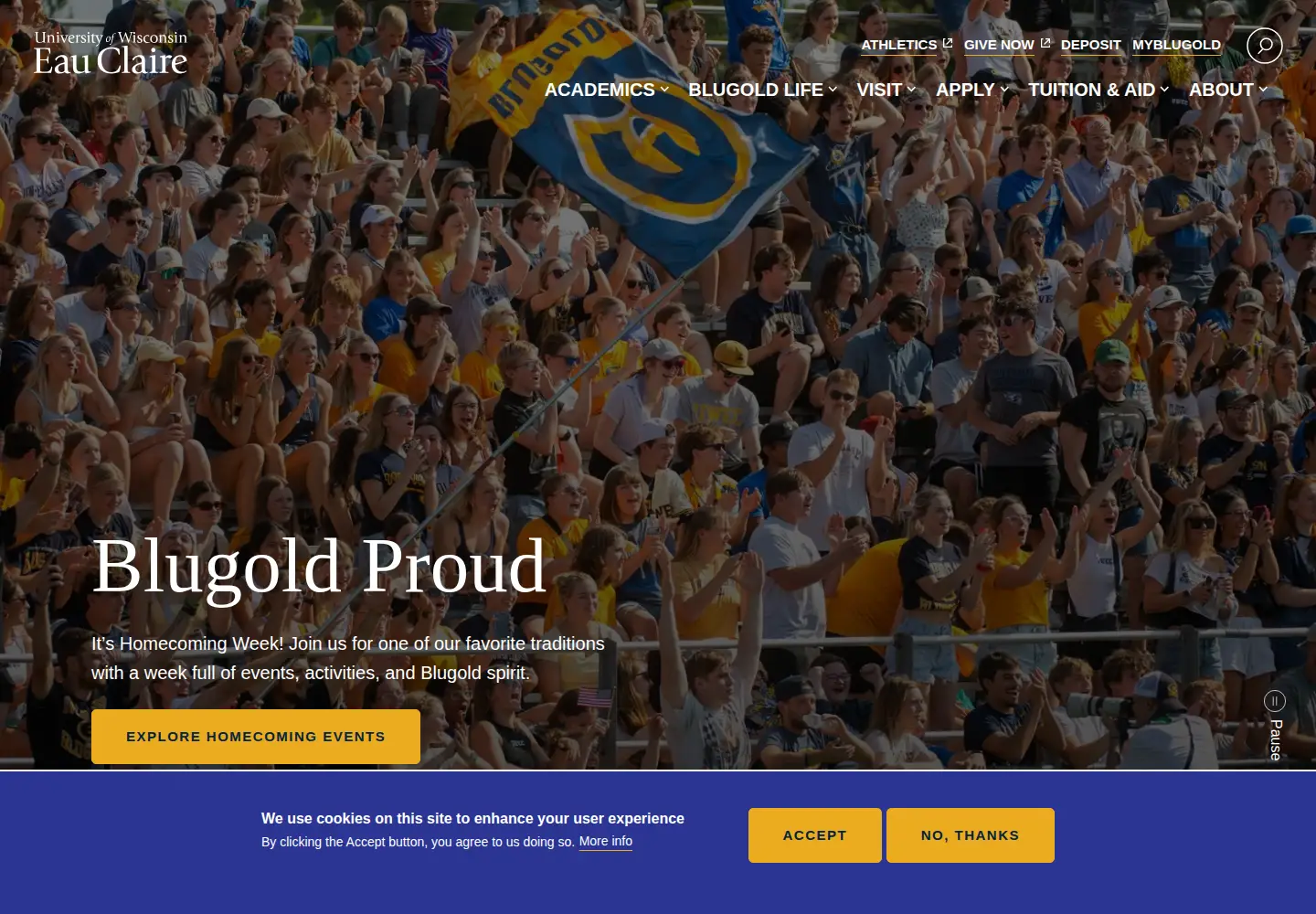 Screenshot of uwec.edu