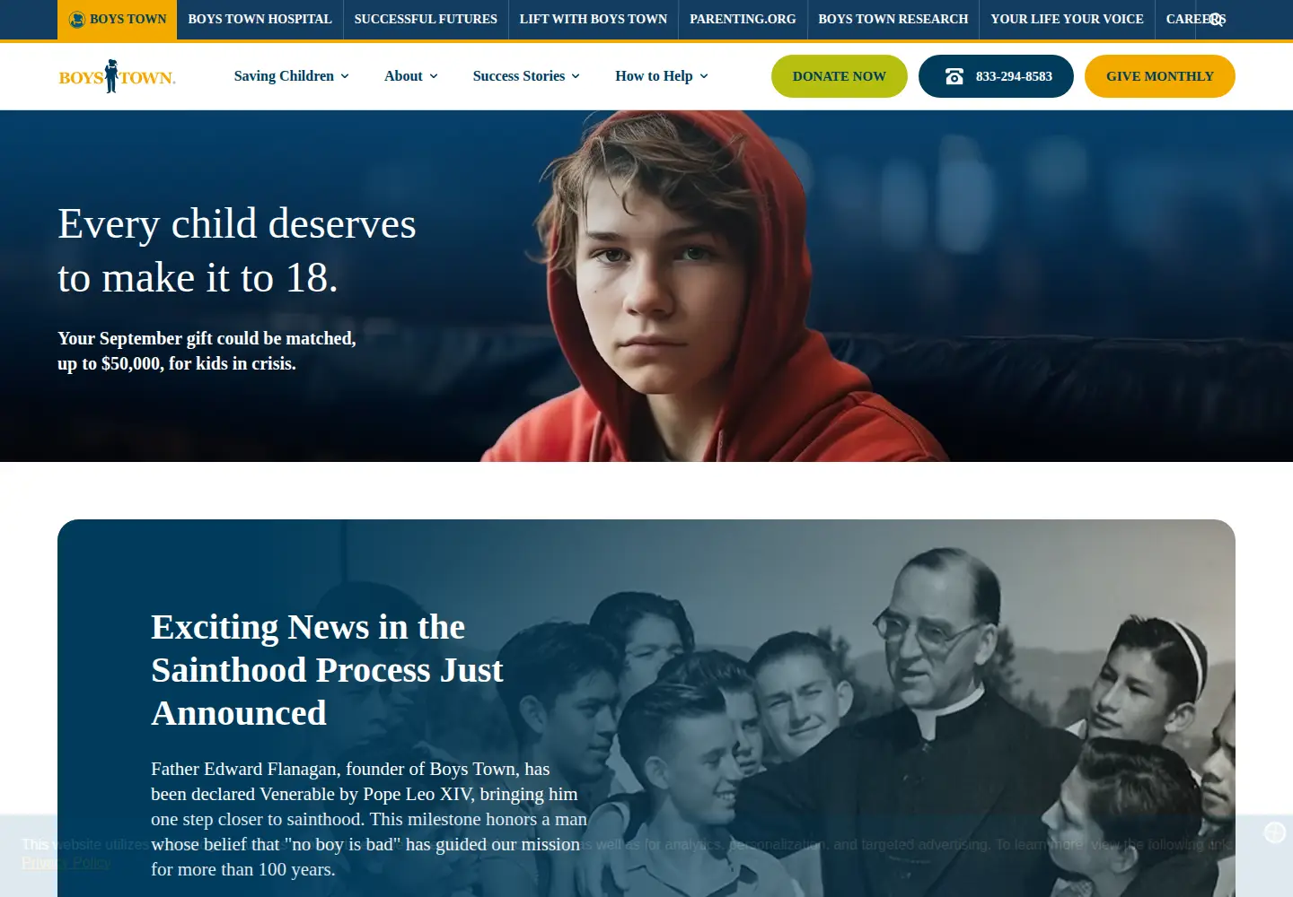 Screenshot of boystown.org