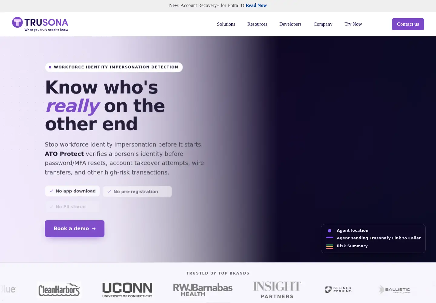 Screenshot of trusona.com