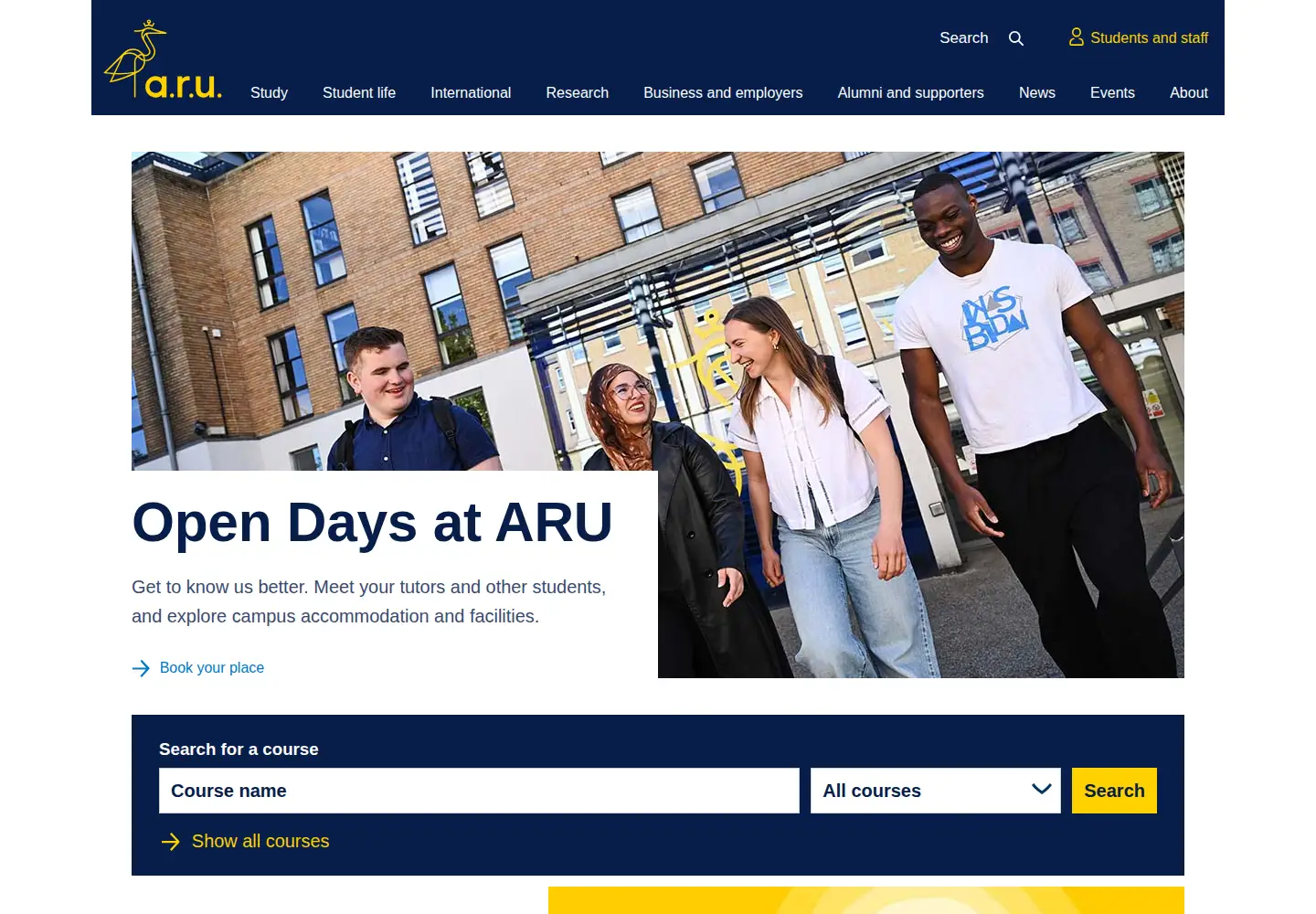 Screenshot of aru.ac.uk