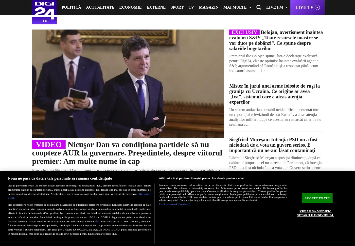 Screenshot of digi24.ro