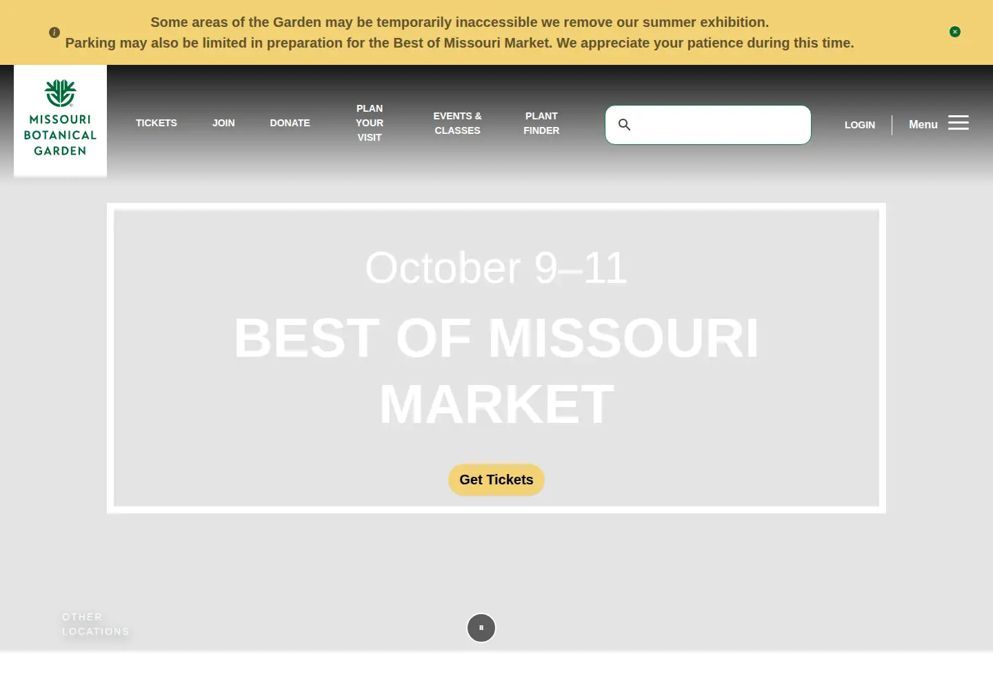 Screenshot of missouribotanicalgarden.org