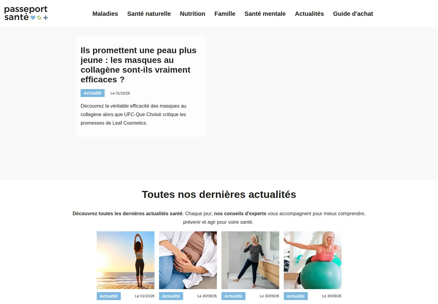 Screenshot of passeportsante.net