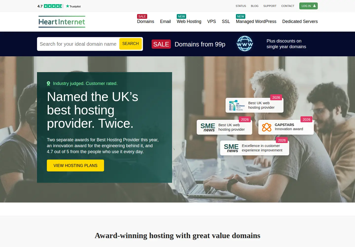 Screenshot of heartinternet.uk
