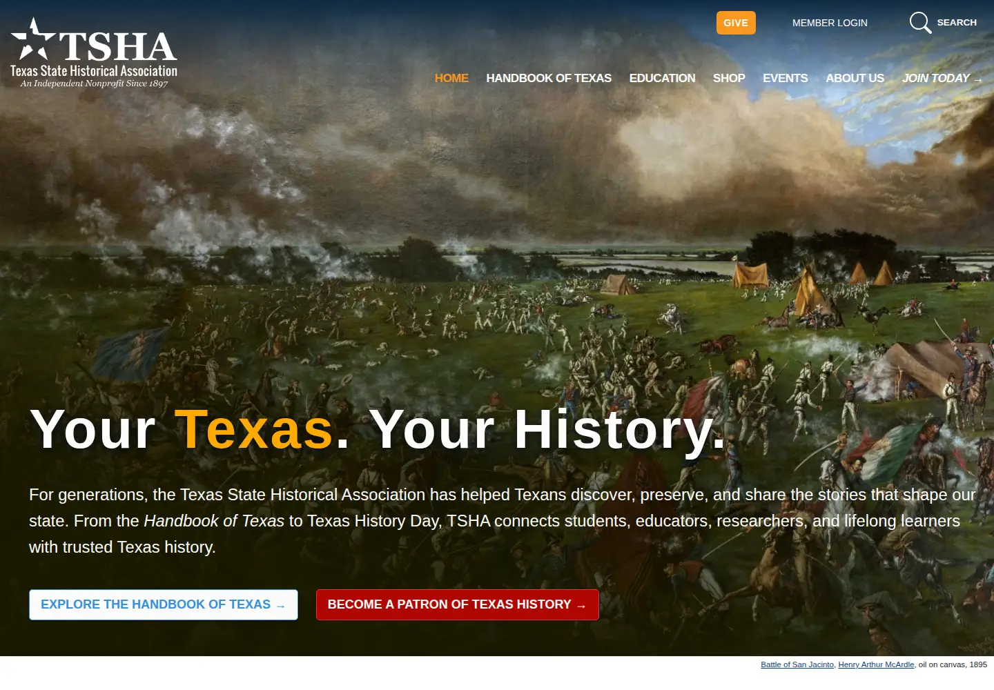 Screenshot of tshaonline.org