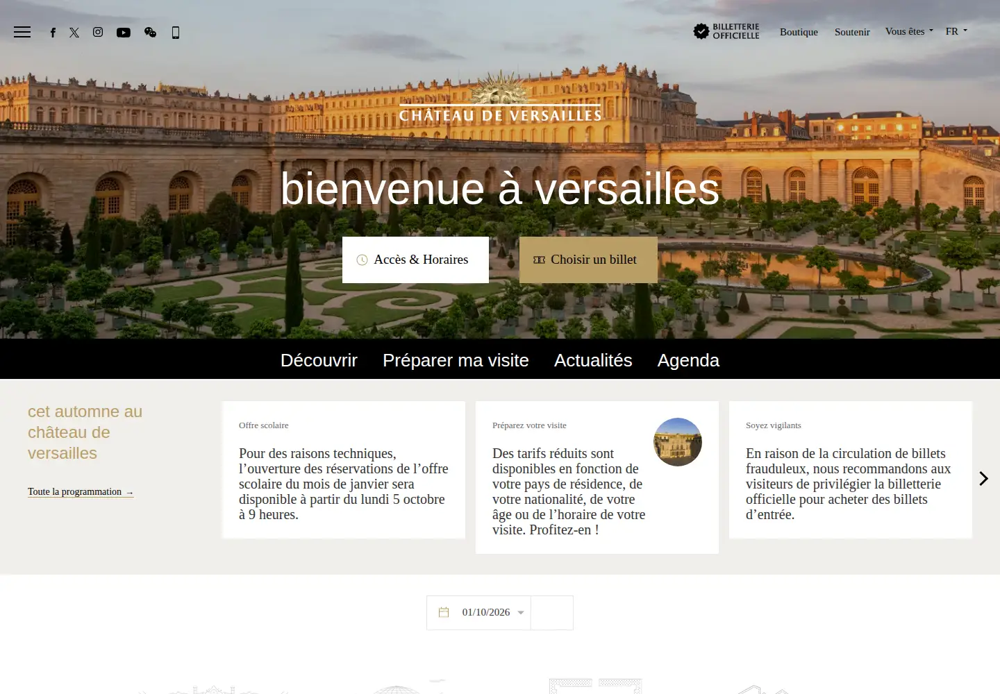 Screenshot of chateauversailles.fr