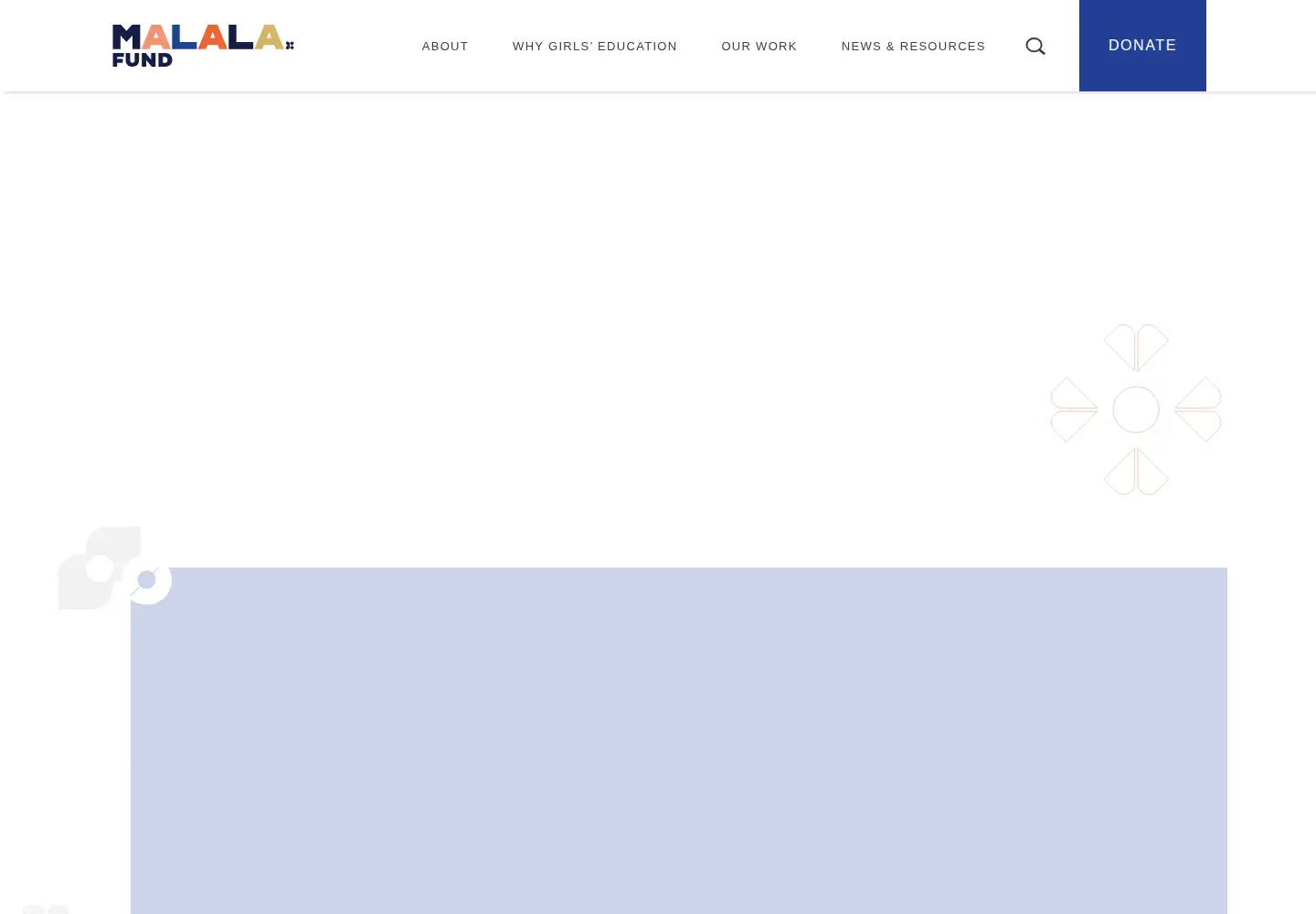 Screenshot of malala.org