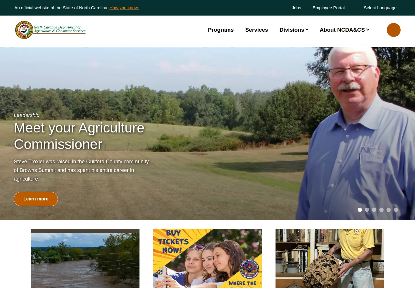 Screenshot of ncagr.gov