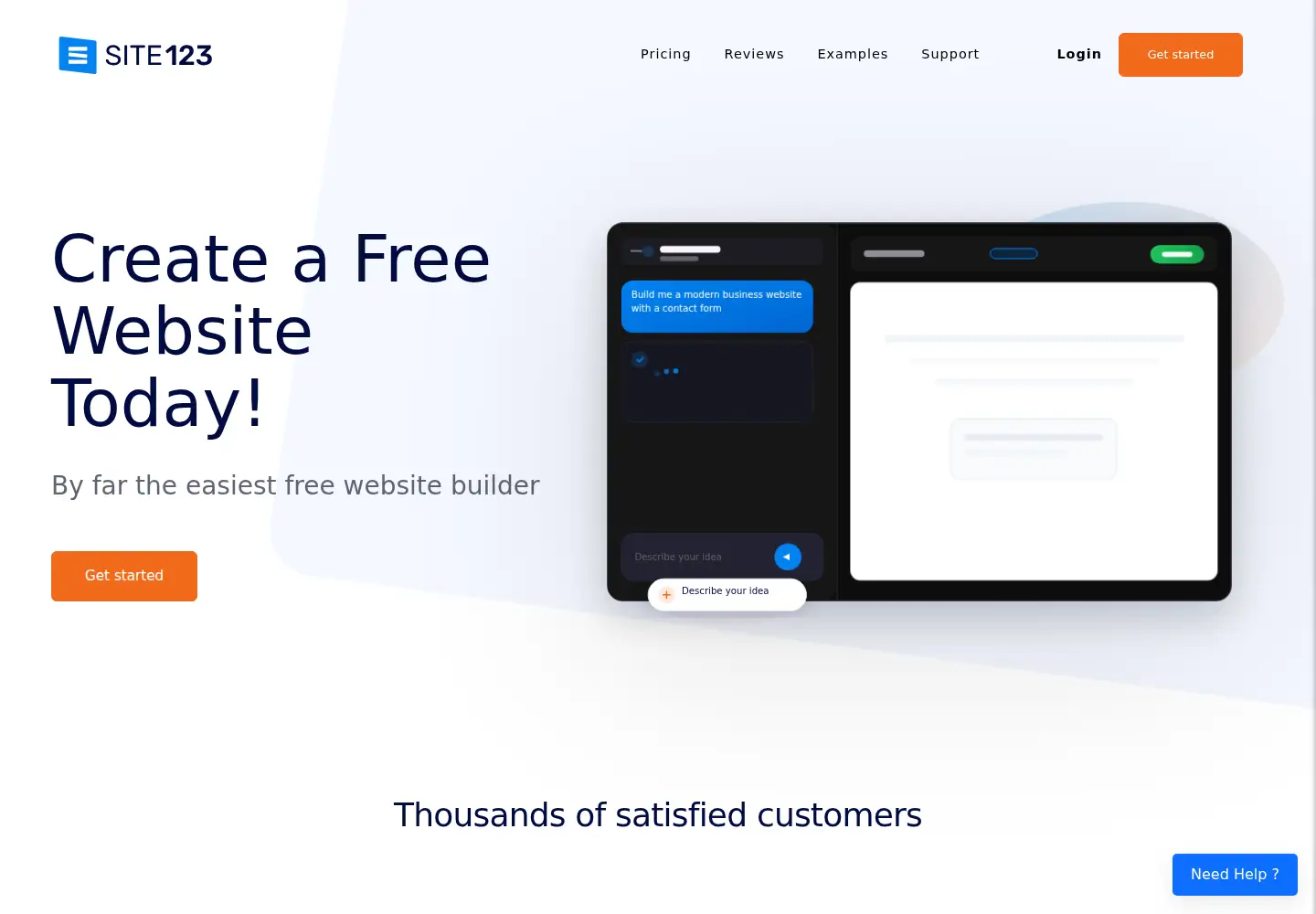 Screenshot of site123.com