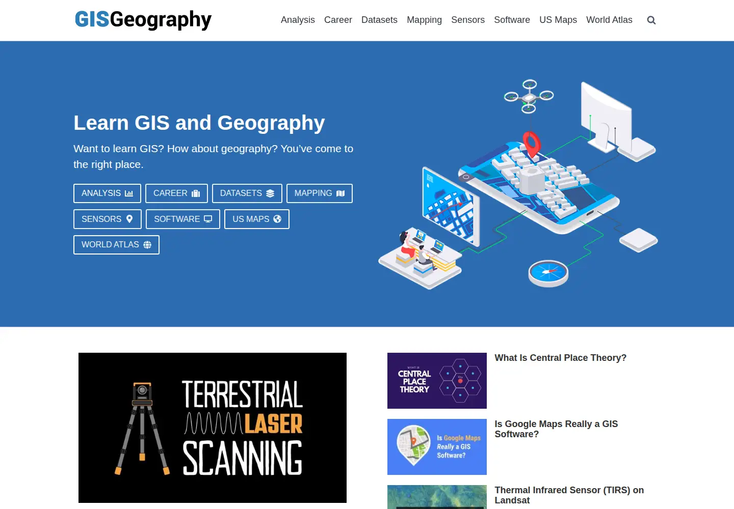 Screenshot of gisgeography.com
