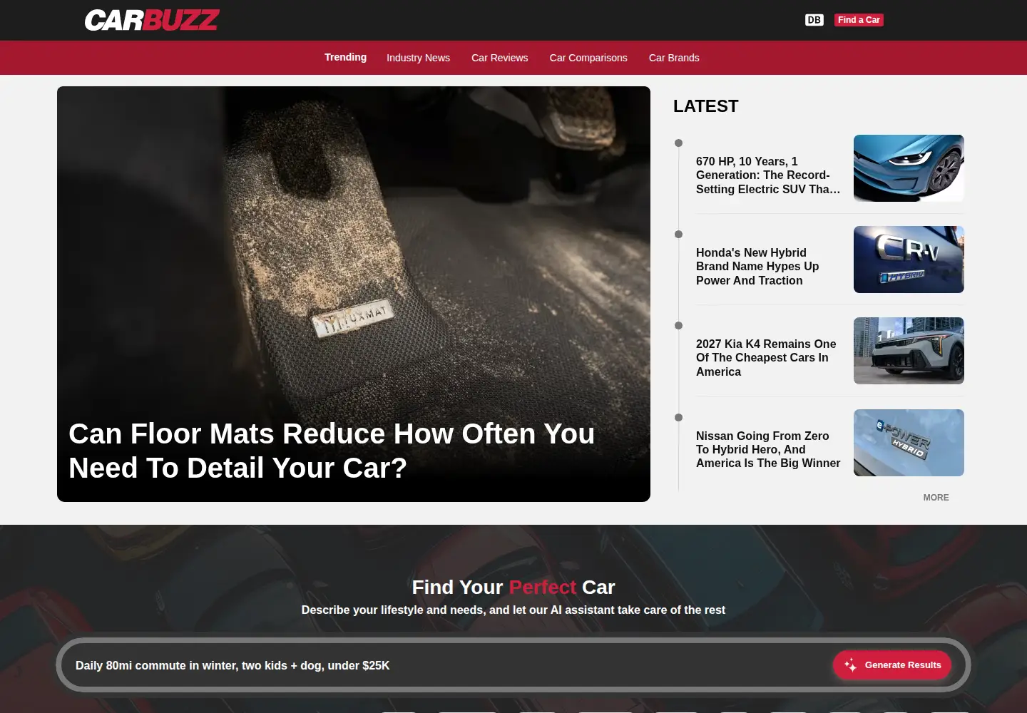 Screenshot of carbuzz.com