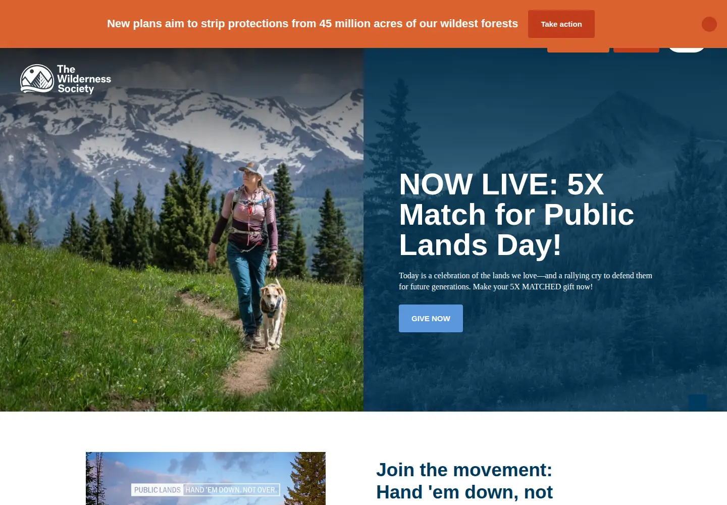 Screenshot of wilderness.org