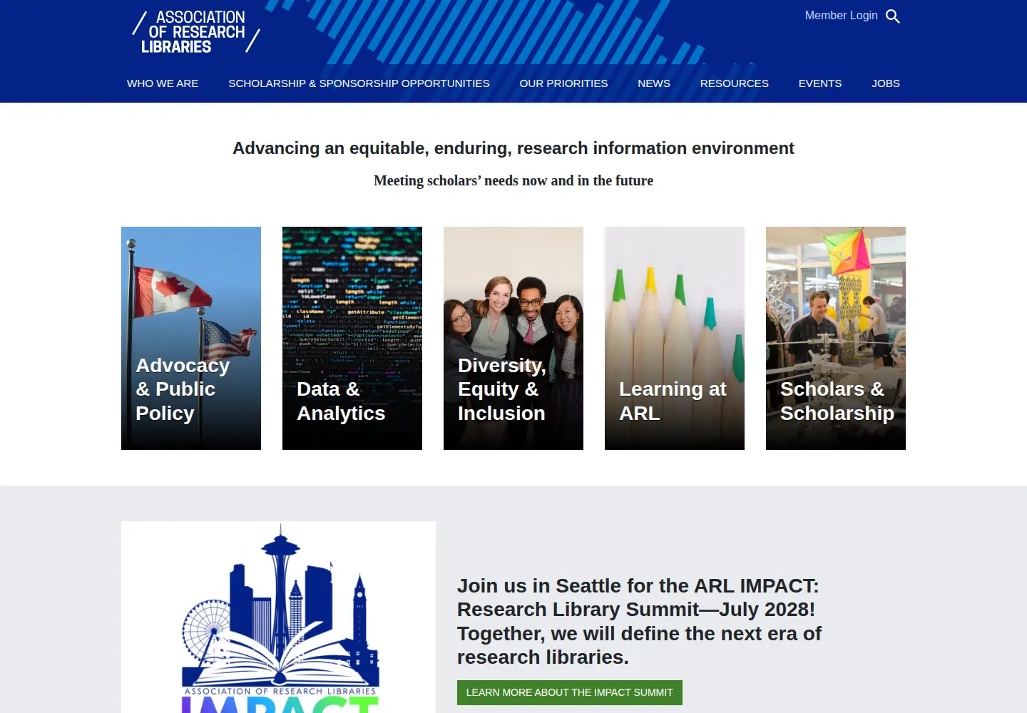 Screenshot of arl.org