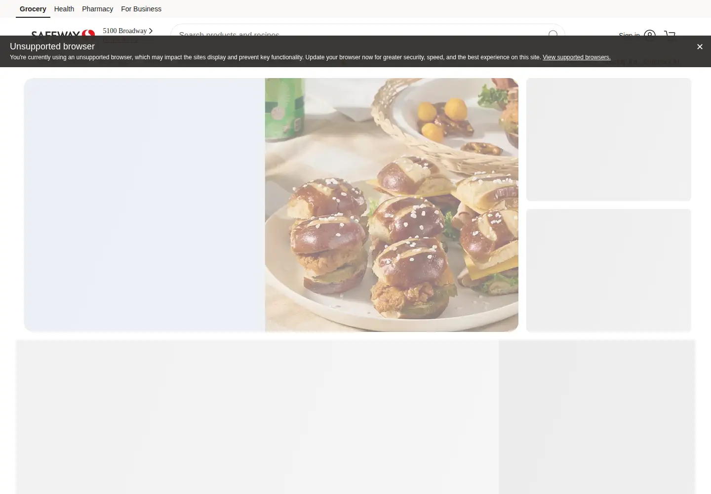 Screenshot of safeway.com