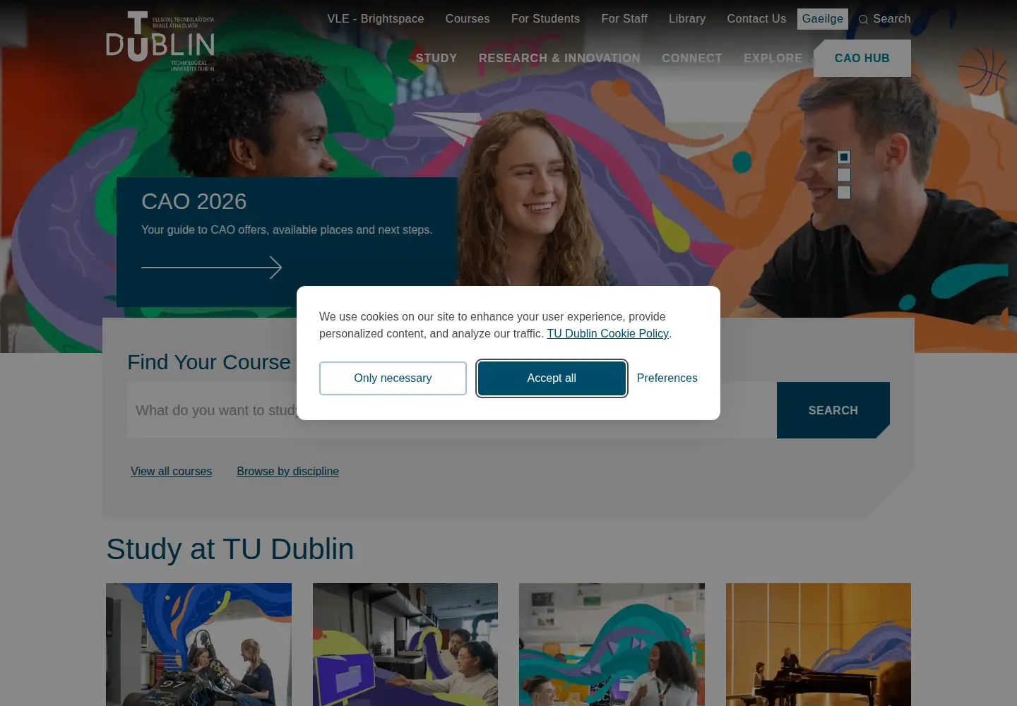 Screenshot of tudublin.ie