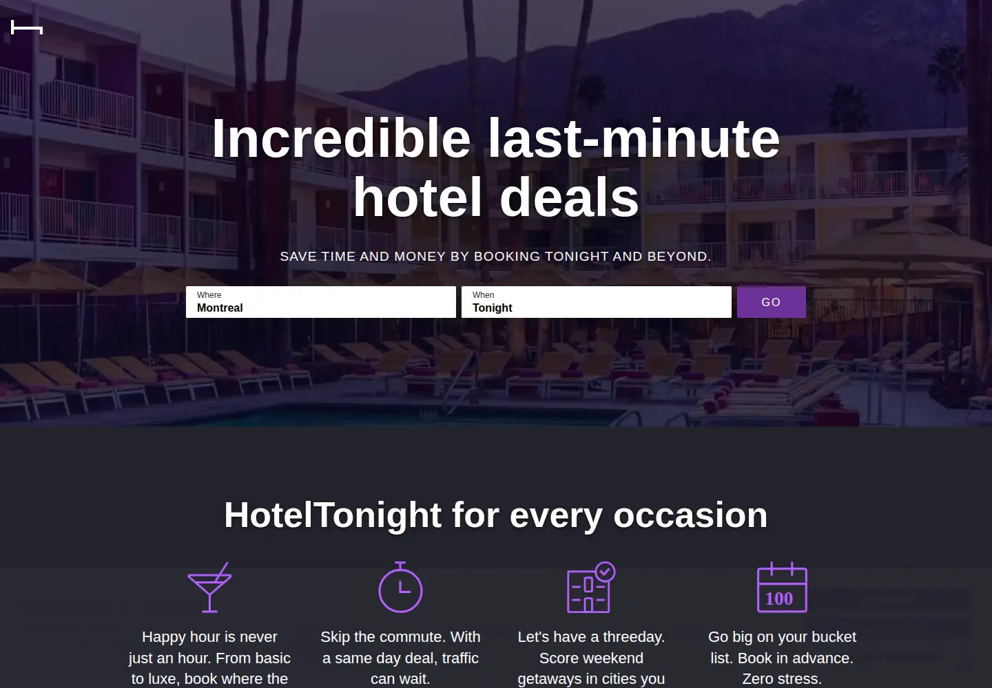 Screenshot of hoteltonight.com