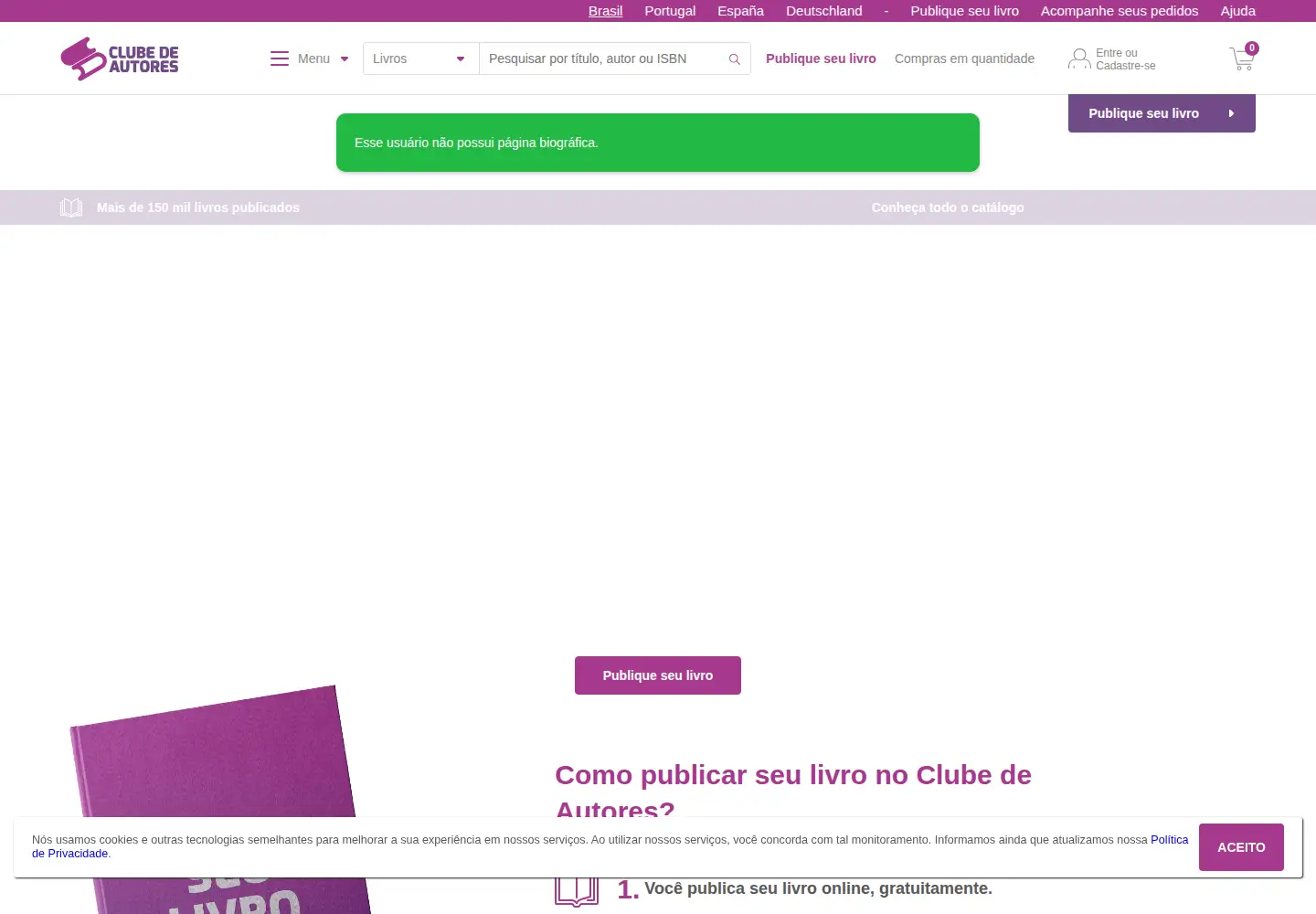 Screenshot of clubedeautores.com.br
