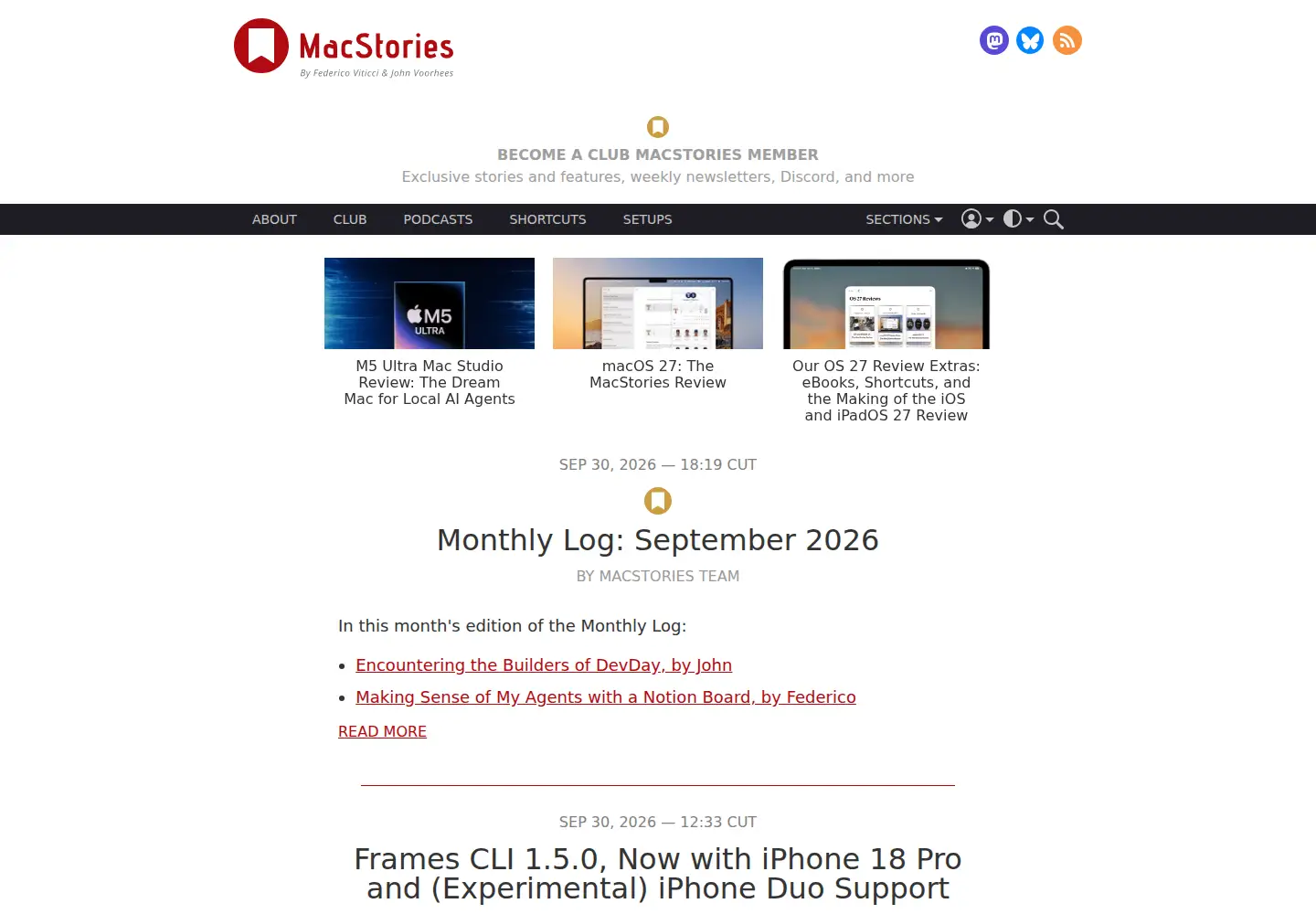 Screenshot of macstories.net