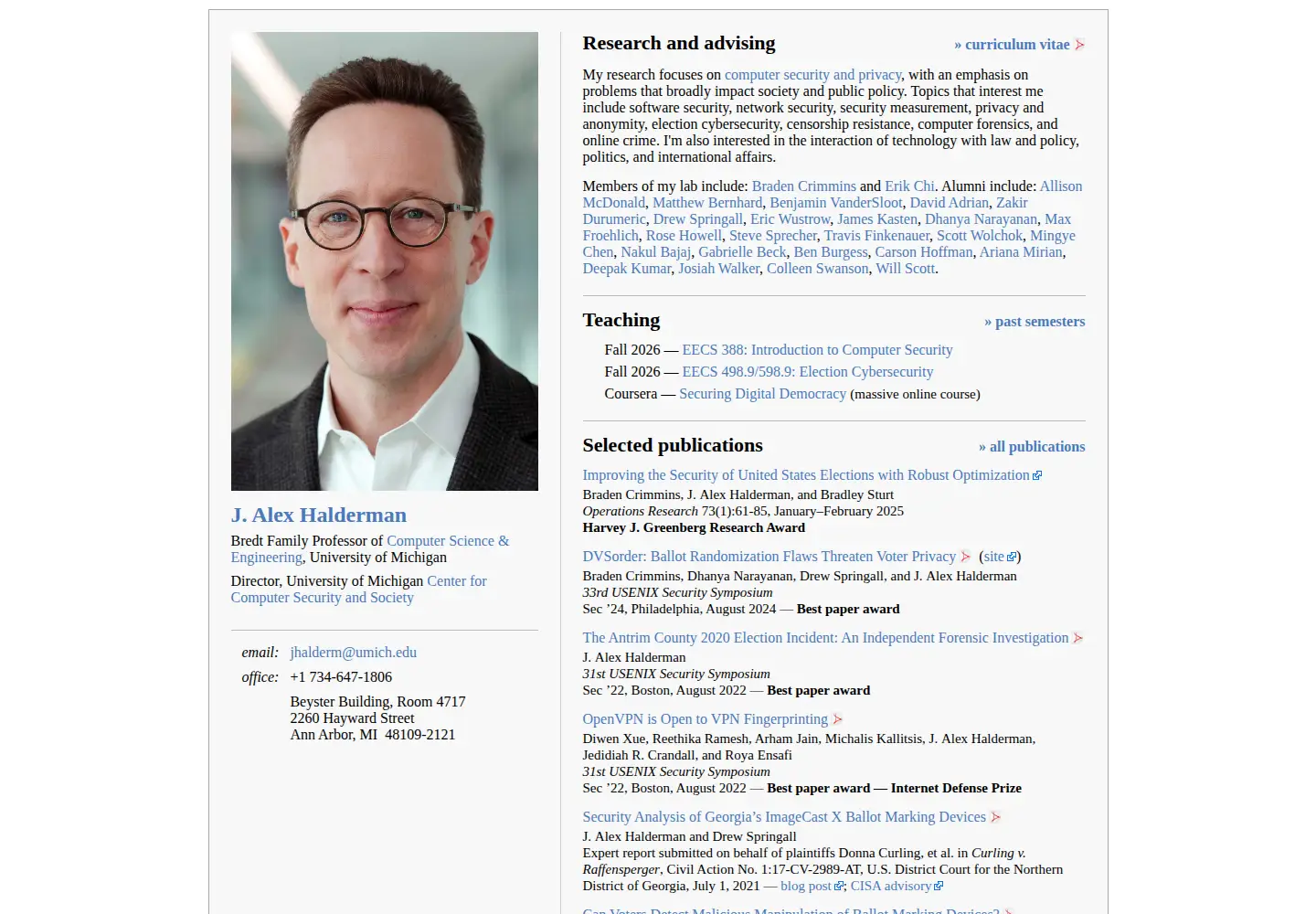 Captured homepage of jhalderm.com in the current scan