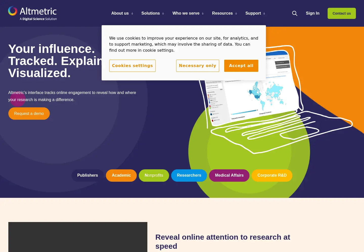 Screenshot of altmetric.com