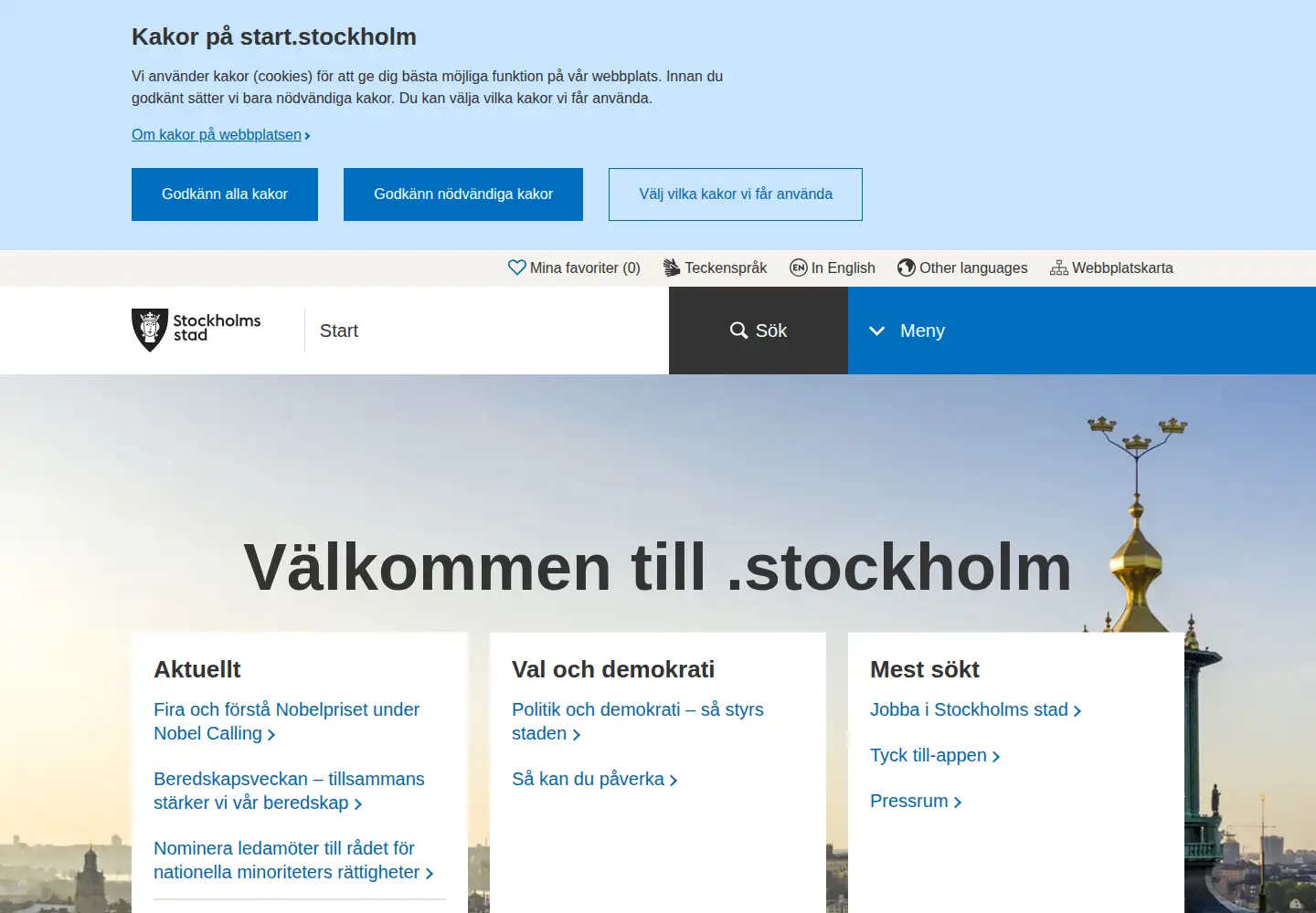 Screenshot of stockholm.se
