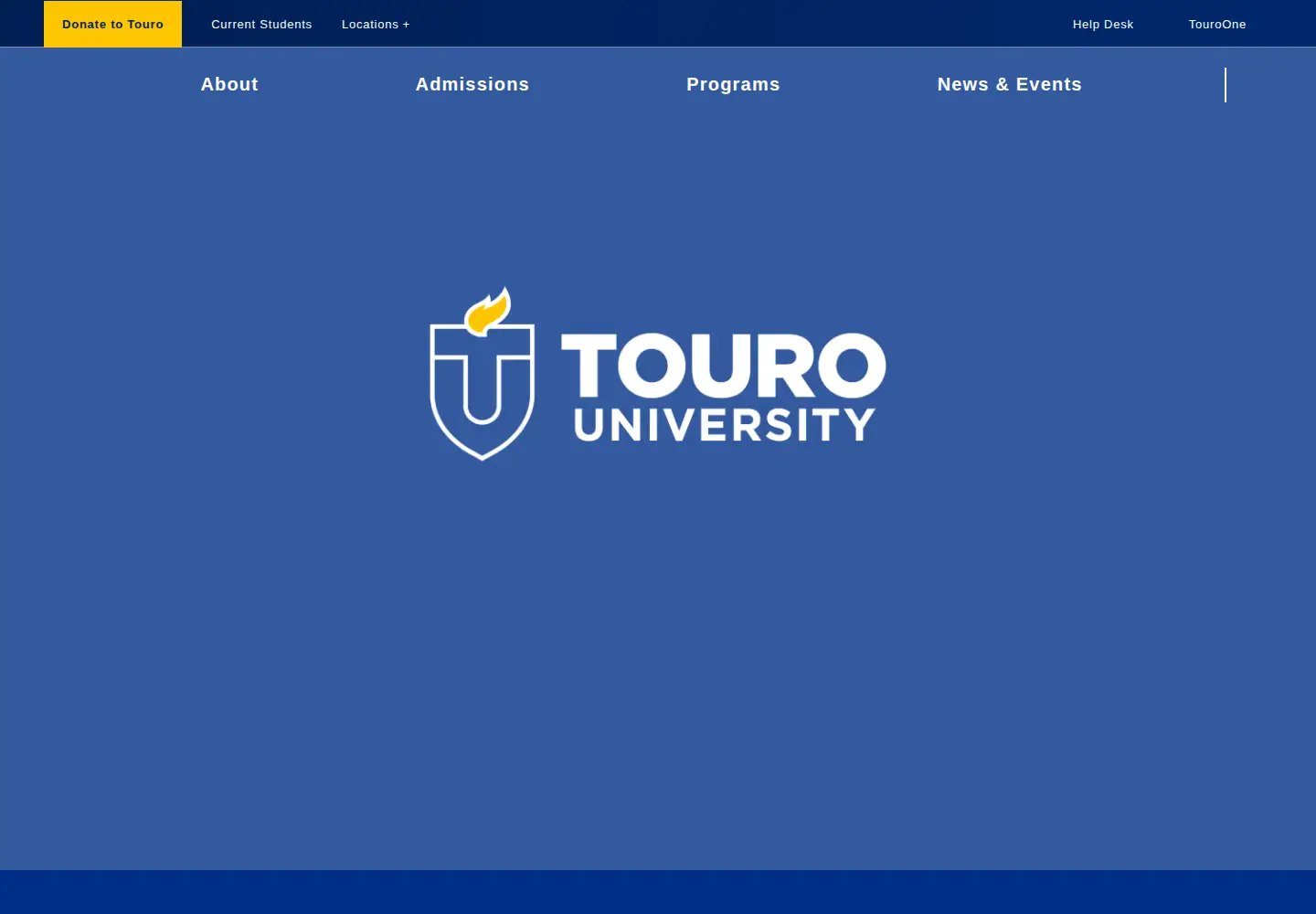 Screenshot of touro.edu