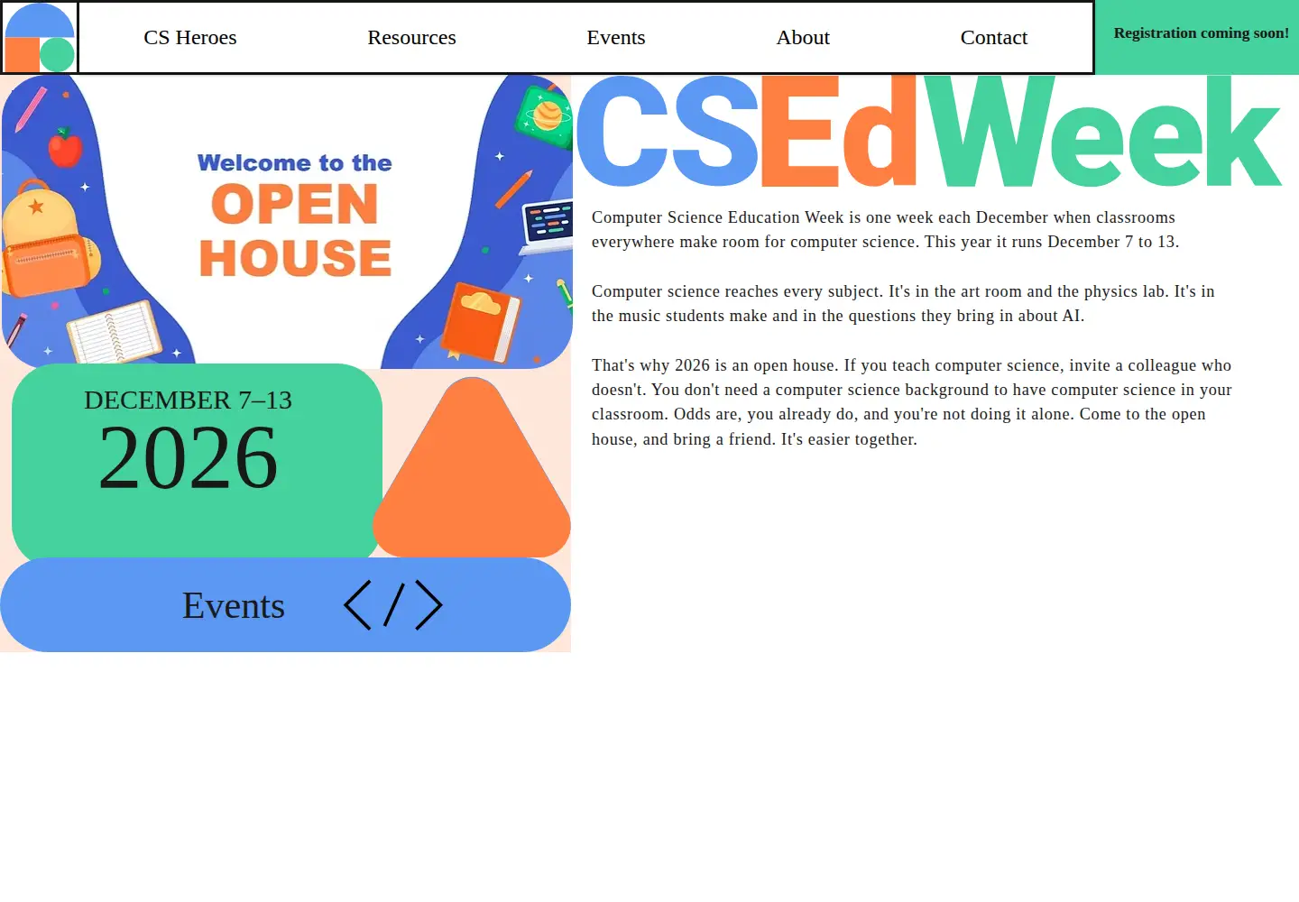 Screenshot of csedweek.org