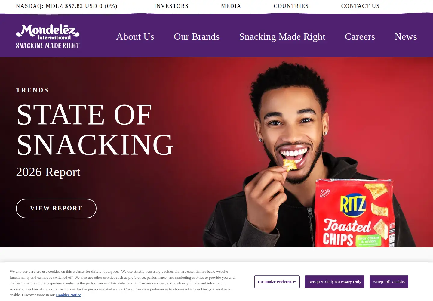 Screenshot of mondelezinternational.com