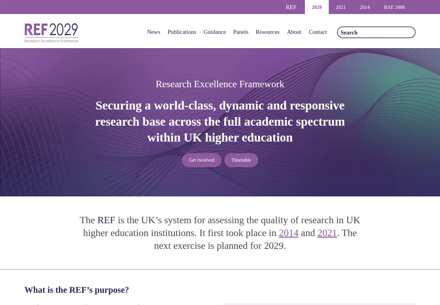 Screenshot of ref.ac.uk