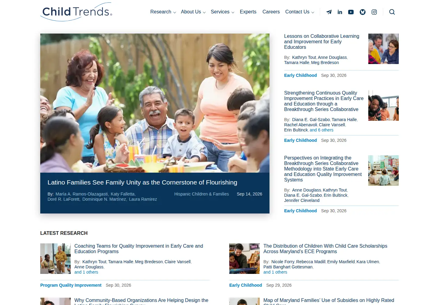 Screenshot of childtrends.org