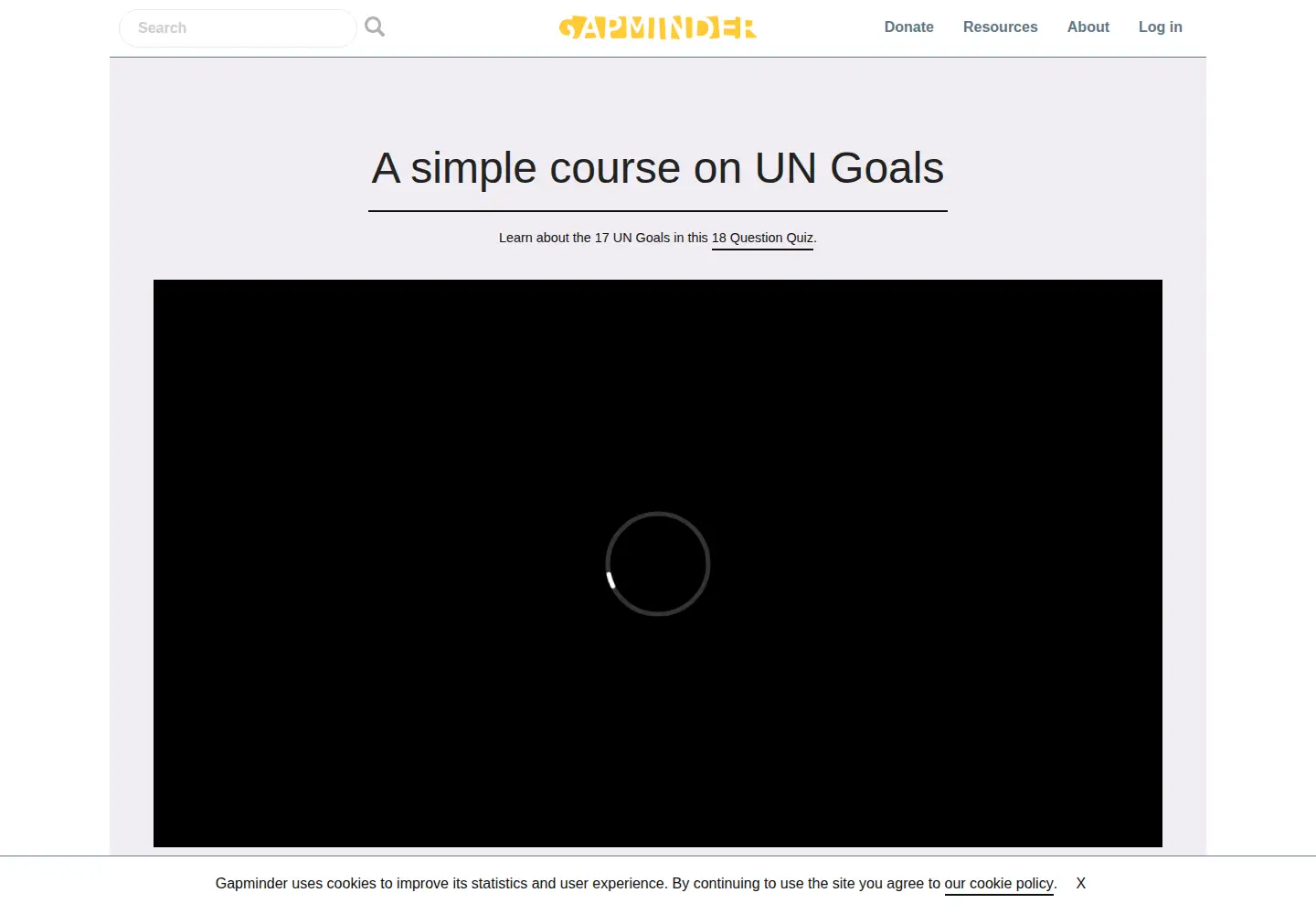 Screenshot of gapminder.org