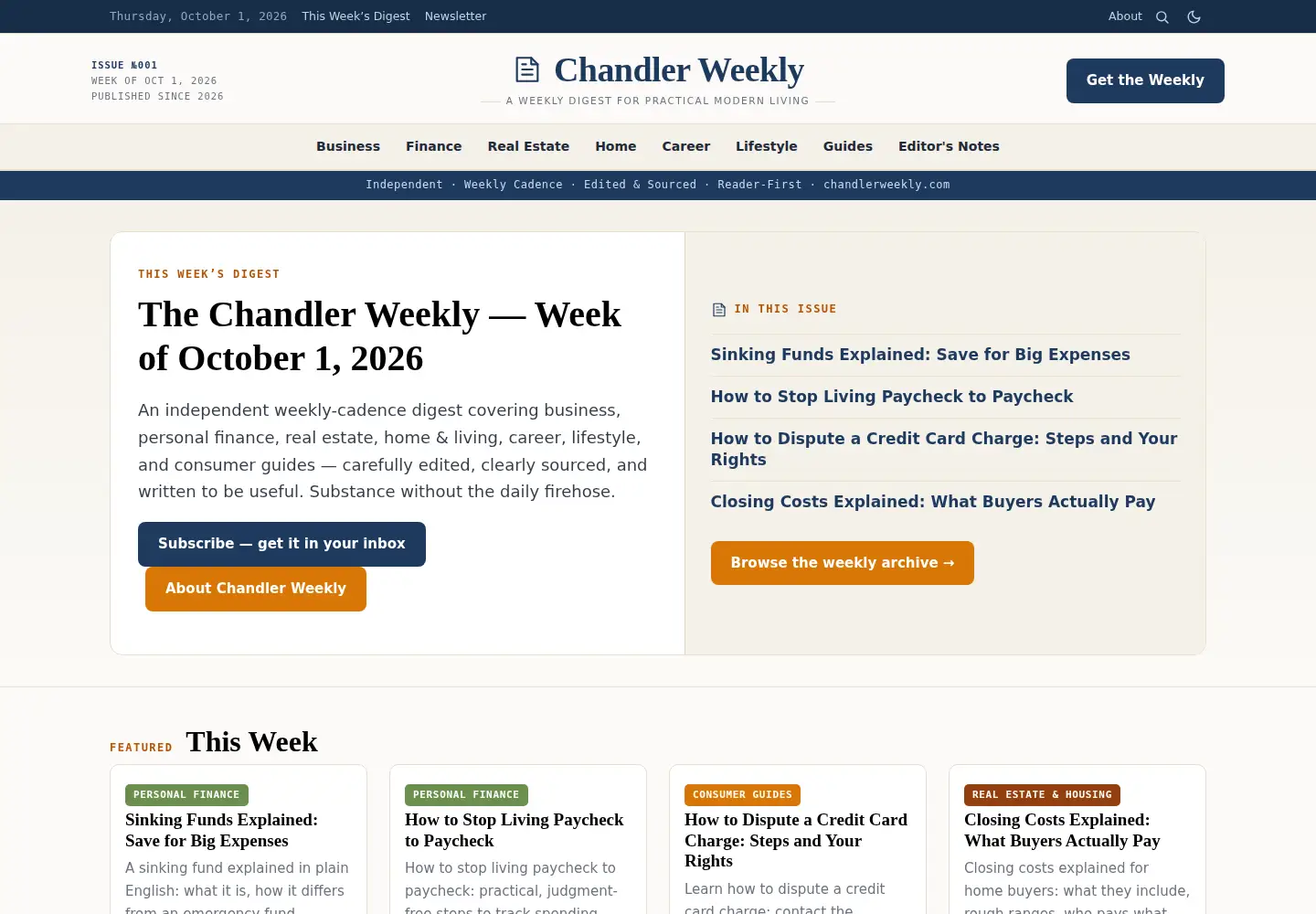 Screenshot of chandlerweekly.com