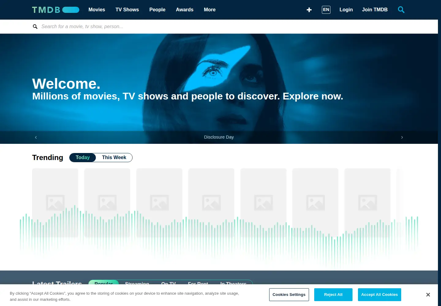 Screenshot of tmdb.org