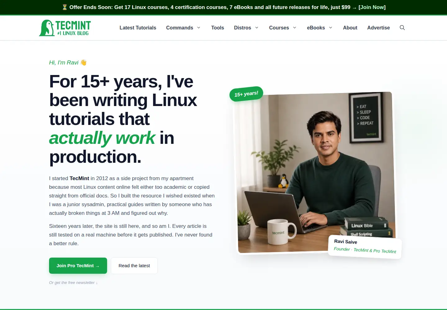 Screenshot of tecmint.com