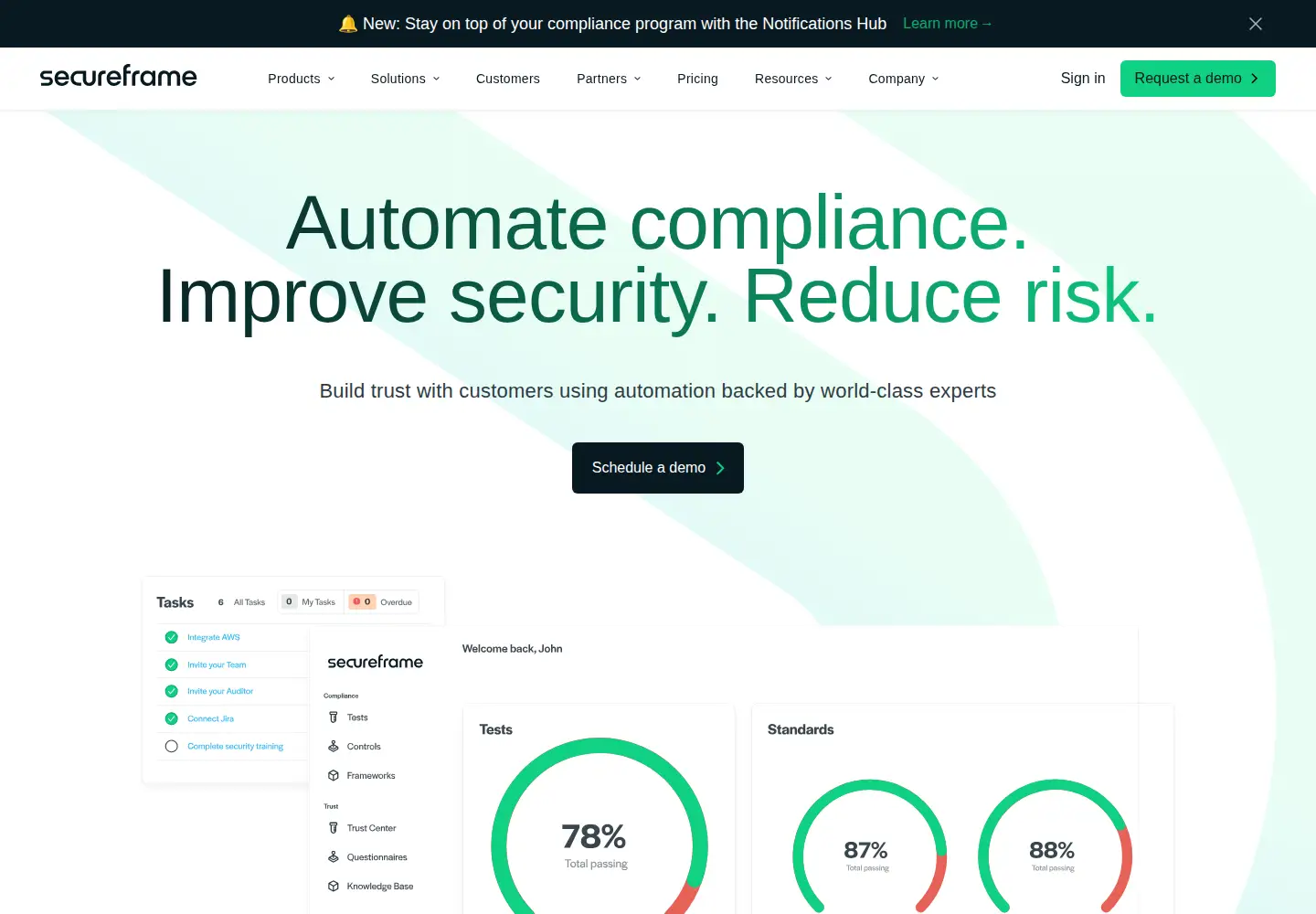 Screenshot of secureframe.com