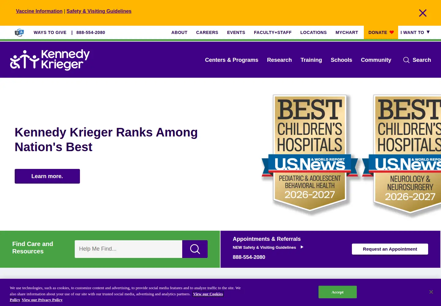 Screenshot of kennedykrieger.org