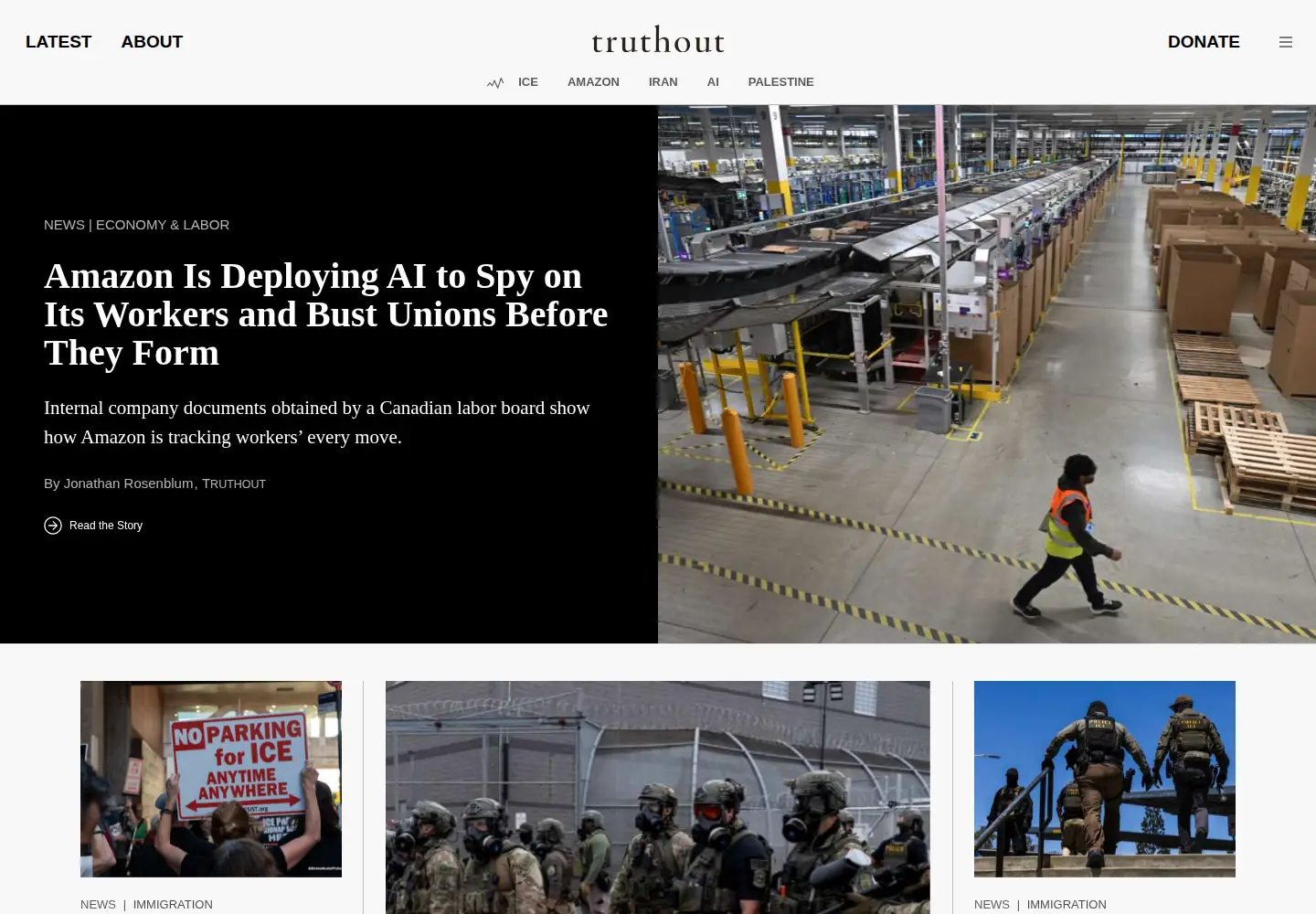 Screenshot of truth-out.org
